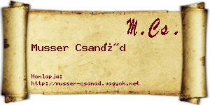 Musser Csanád névjegykártya